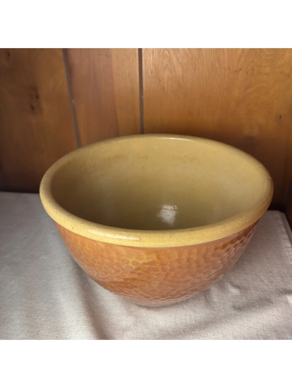 Vintage Watt Pottery KLA HAM’RD Mixing Bowl Yellow Ware Stoneware 10 Inch